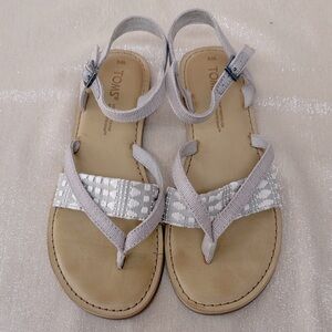 TOMS Light Gray and Beige Sandals